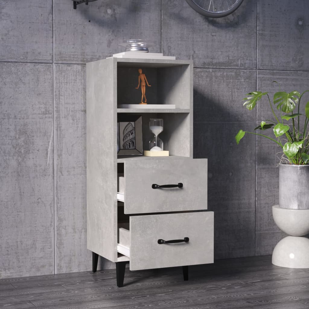 Sideboard Betongrau 34,5x34x90 cm Holzwerkstoff - Pazzar.ch