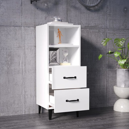 Sideboard Hochglanz-Weiß 34,5x34x90 cm Holzwerkstoff - Pazzar.ch