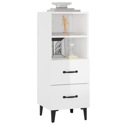 Sideboard Hochglanz-Weiß 34,5x34x90 cm Holzwerkstoff - Pazzar.ch