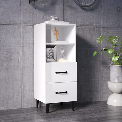 Sideboard Hochglanz-Weiß 34,5x34x90 cm Holzwerkstoff - Pazzar.ch