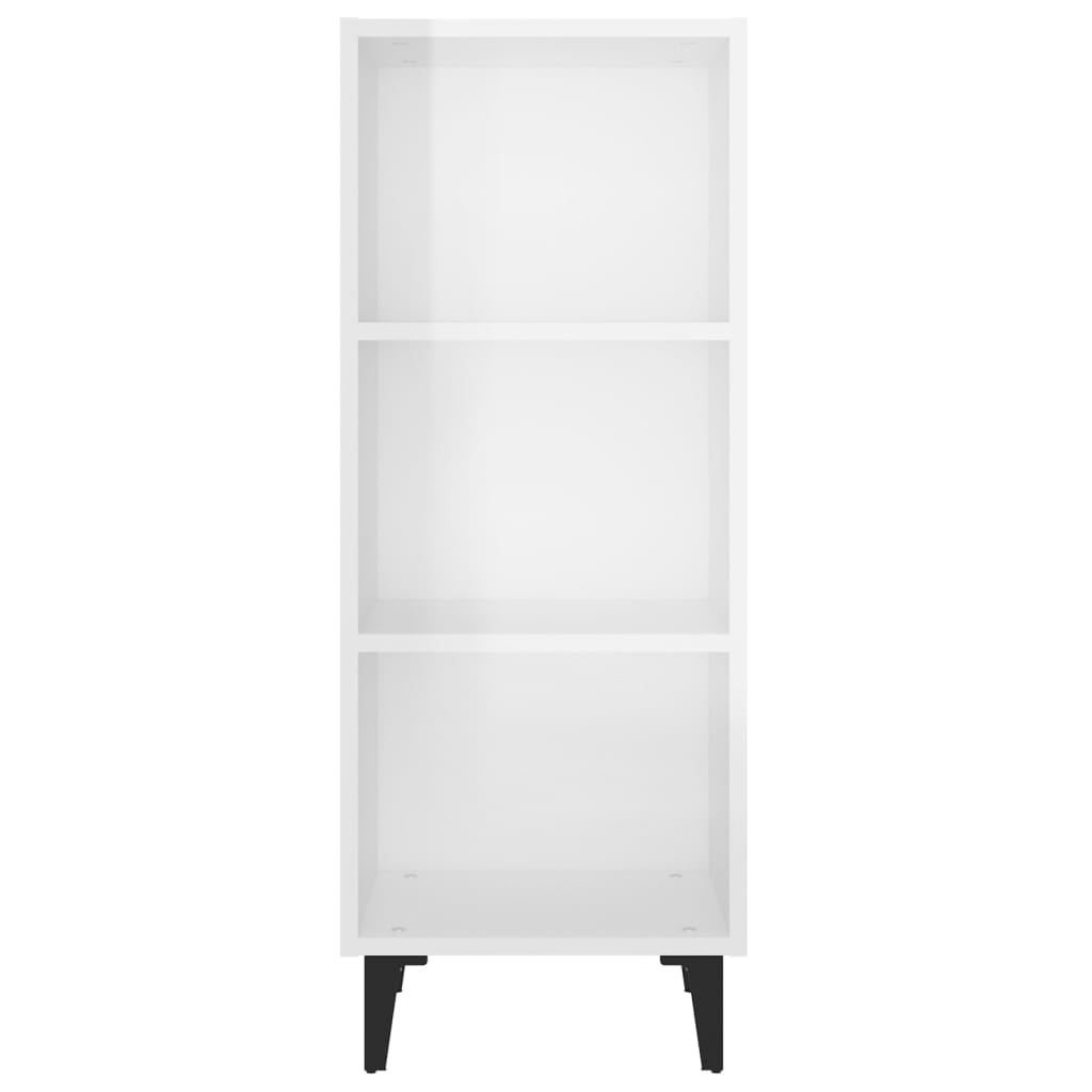 Sideboard Hochglanz-Weiß 34,5x32,5x90 cm Holzwerkstoff