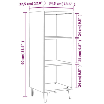 Sideboard Hochglanz-Weiß 34,5x32,5x90 cm Holzwerkstoff - Pazzar.ch