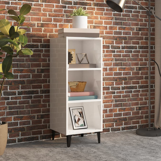 Sideboard Hochglanz-Weiß 34,5x32,5x90 cm Holzwerkstoff - Pazzar.ch