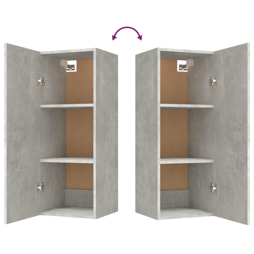 Wandschrank Betongrau 34,5x34x90 cm Holzwerkstoff - Pazzar.ch