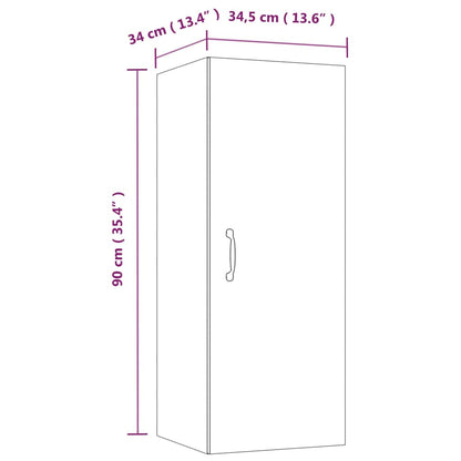 Wandschrank Betongrau 34,5x34x90 cm Holzwerkstoff - Pazzar.ch