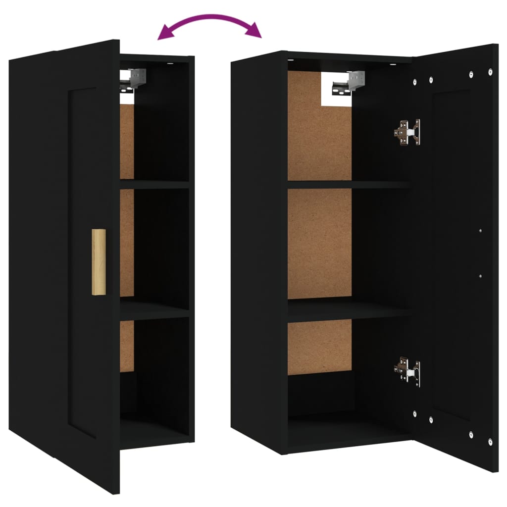 Wandschrank Schwarz 35x34x90 cm Holzwerkstoff - Pazzar.ch
