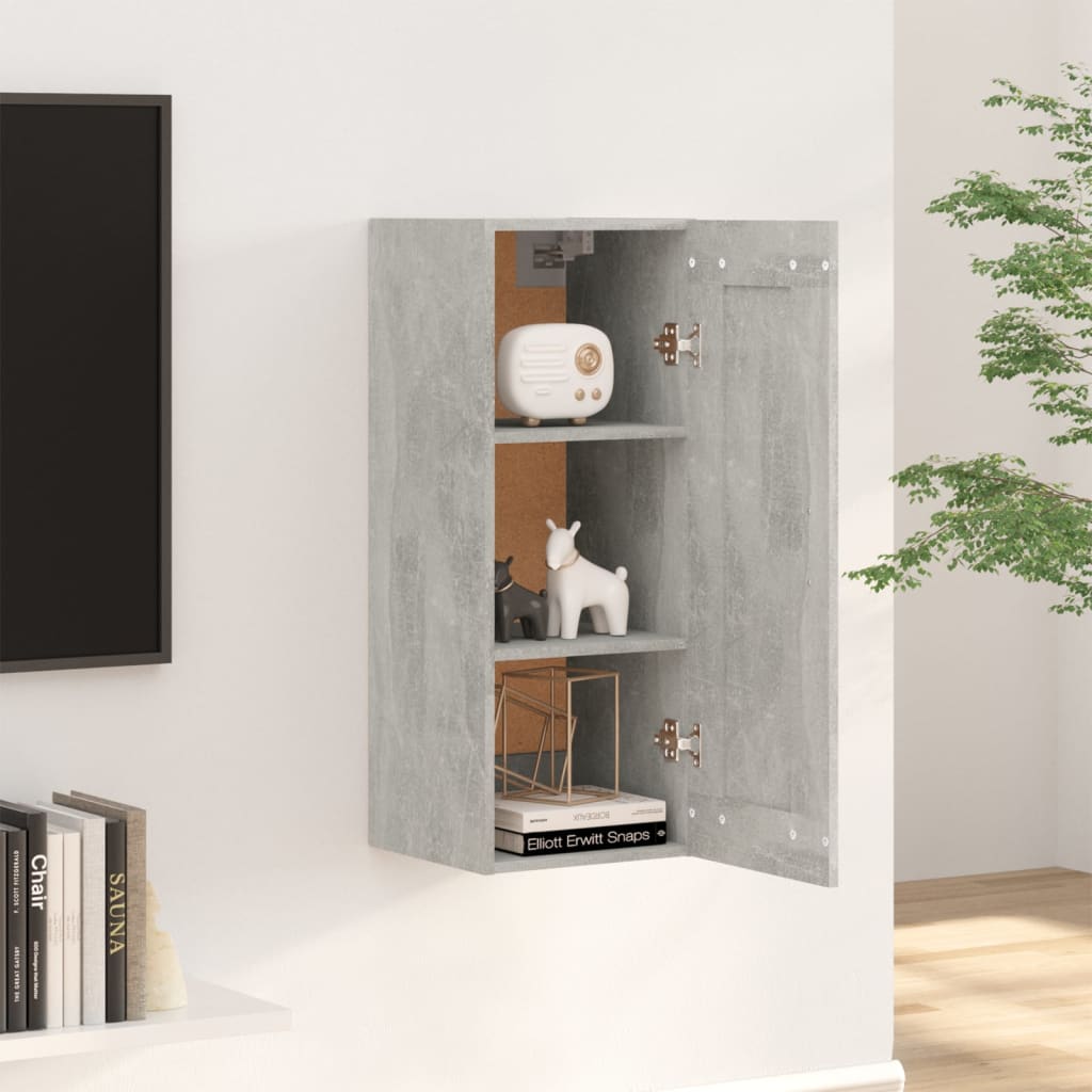 Wandschrank Betongrau 35x34x90 cm Holzwerkstoff - Pazzar.ch