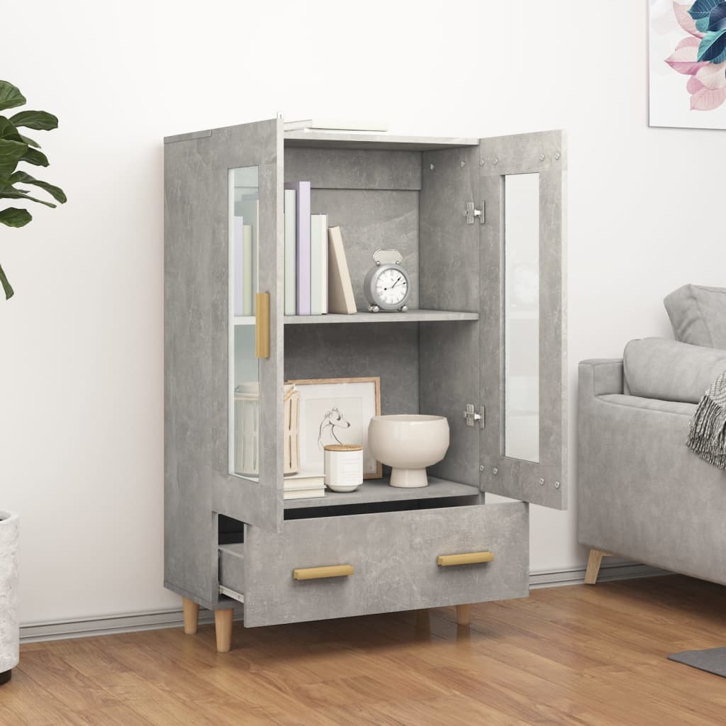 Highboard Betongrau 70x31x115 cm Holzwerkstoff - Pazzar.ch