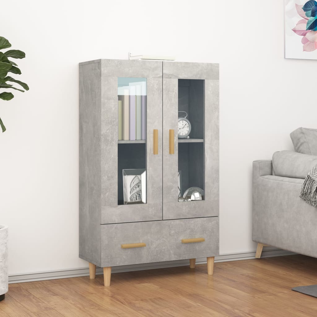 Highboard Betongrau 70x31x115 cm Holzwerkstoff - Pazzar.ch