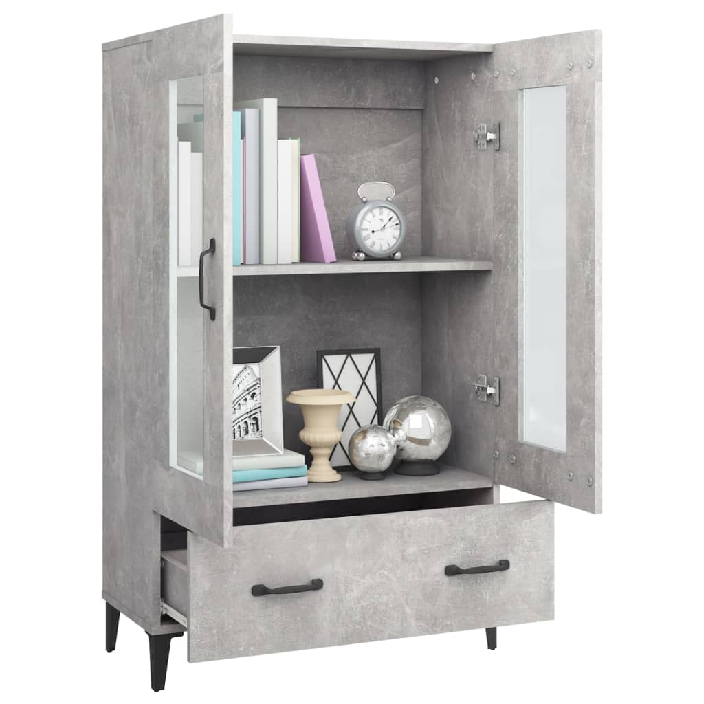 Highboard Betongrau 70x31x115 cm Holzwerkstoff - Pazzar.ch