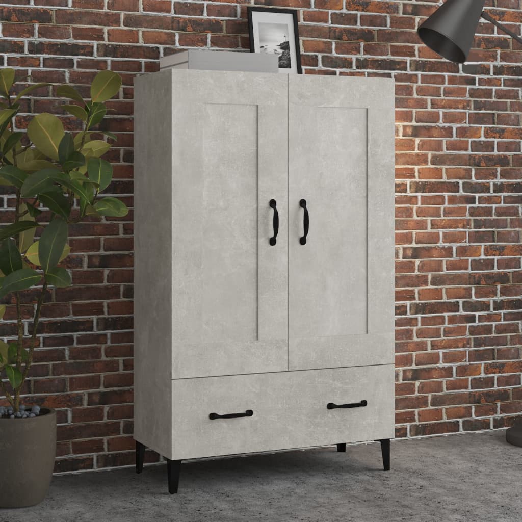 Highboard Betongrau 70x31x115 cm Holzwerkstoff - Pazzar.ch
