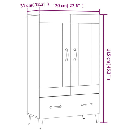 Highboard Hochglanz-Weiß 70x31x115 cm Holzwerkstoff - Pazzar.ch