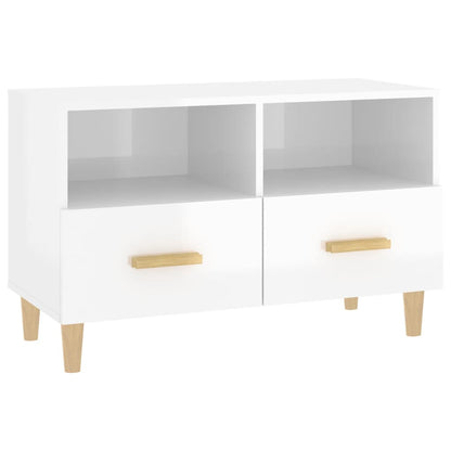 TV-Schrank Hochglanz-Weiß 80x36x50 cm Holzwerkstoff - Pazzar.ch