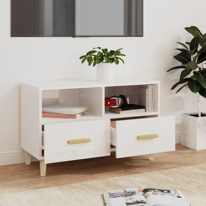 TV-Schrank Hochglanz-Weiß 80x36x50 cm Holzwerkstoff - Pazzar.ch