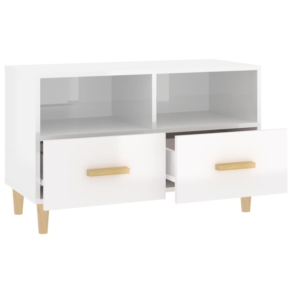 TV-Schrank Hochglanz-Weiß 80x36x50 cm Holzwerkstoff - Pazzar.ch