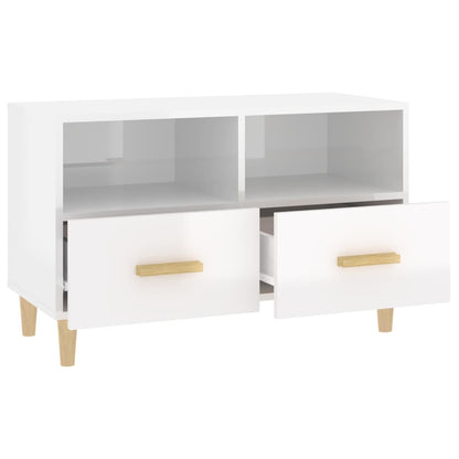 TV-Schrank Hochglanz-Weiß 80x36x50 cm Holzwerkstoff - Pazzar.ch