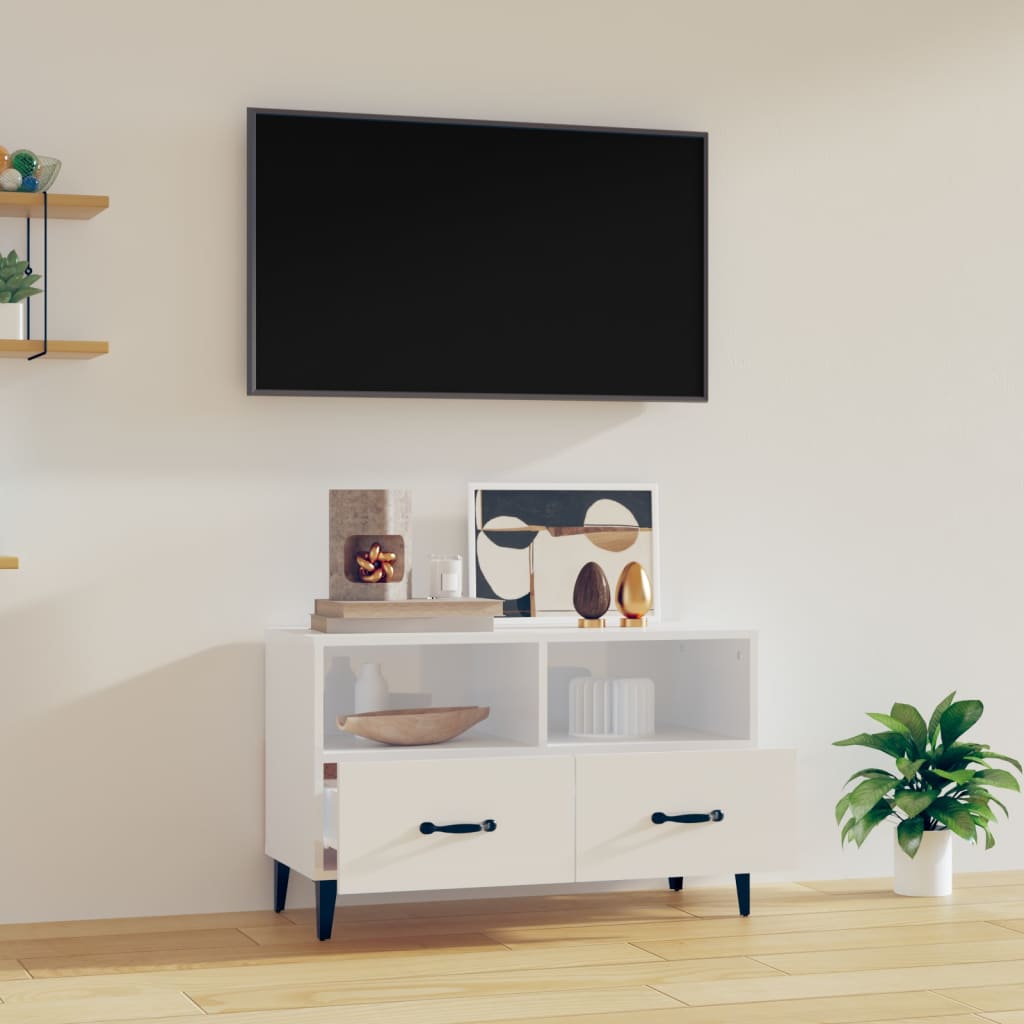 TV-Schrank Hochglanz-Weiß 80x36x50 cm Holzwerkstoff - Pazzar.ch