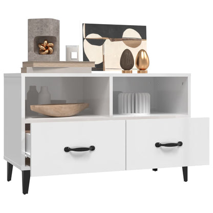 TV-Schrank Hochglanz-Weiß 80x36x50 cm Holzwerkstoff - Pazzar.ch