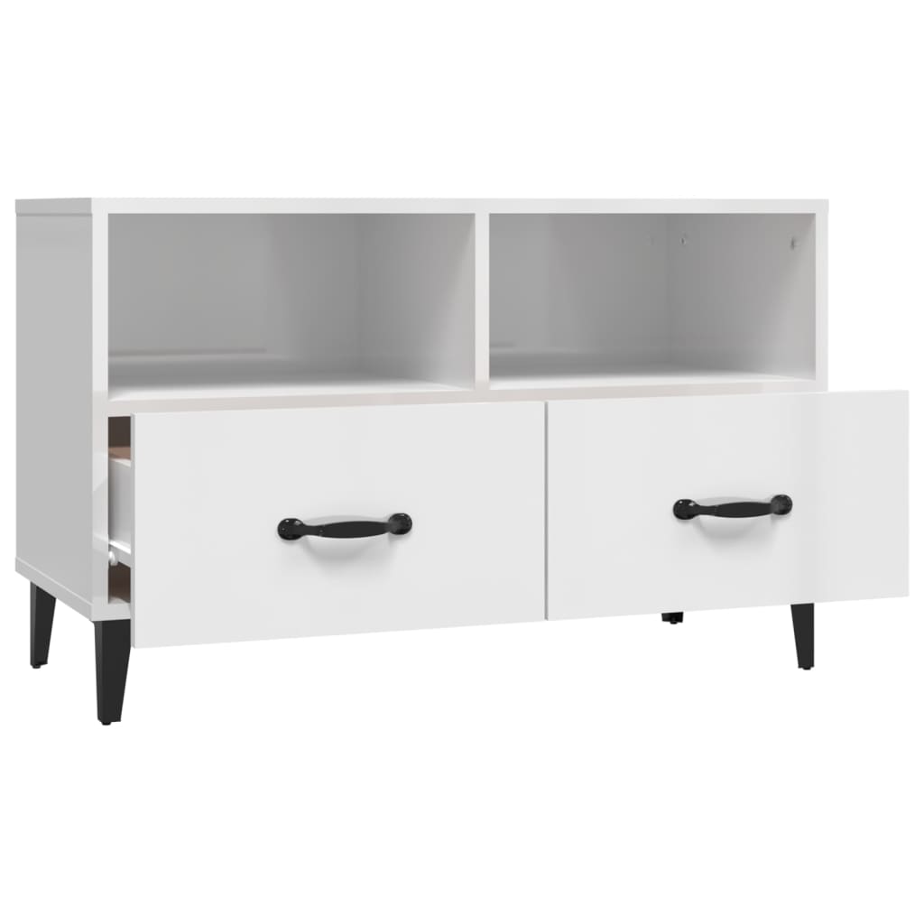 TV-Schrank Hochglanz-Weiß 80x36x50 cm Holzwerkstoff - Pazzar.ch