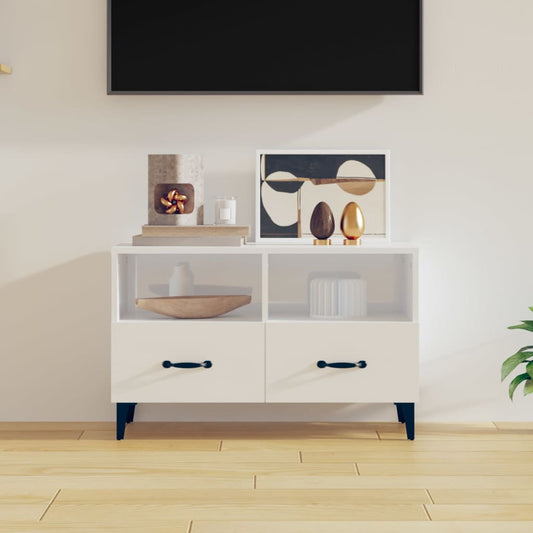 TV-Schrank Hochglanz-Weiß 80x36x50 cm Holzwerkstoff - Pazzar.ch