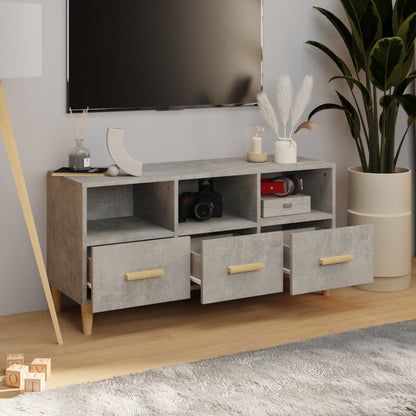 TV-Schrank Betongrau 102x36x50 cm Holzwerkstoff - Pazzar.ch