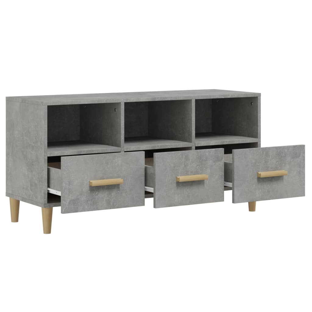 TV-Schrank Betongrau 102x36x50 cm Holzwerkstoff - Pazzar.ch