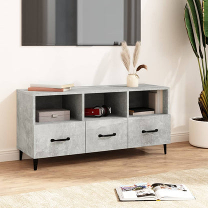 TV-Schrank Betongrau 102x35x50 cm Holzwerkstoff - Pazzar.ch