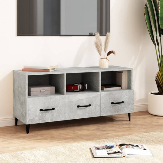 TV-Schrank Betongrau 102x35x50 cm Holzwerkstoff - Pazzar.ch