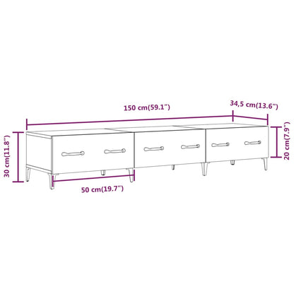 TV-Schrank Betongrau 150x34,5x30 cm Holzwerkstoff - Pazzar.ch