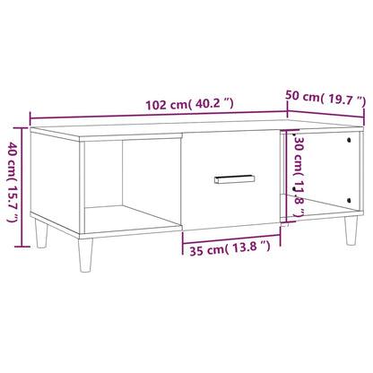 Couchtisch Weiß 102x50x40 cm Holzwerkstoff - Pazzar.ch