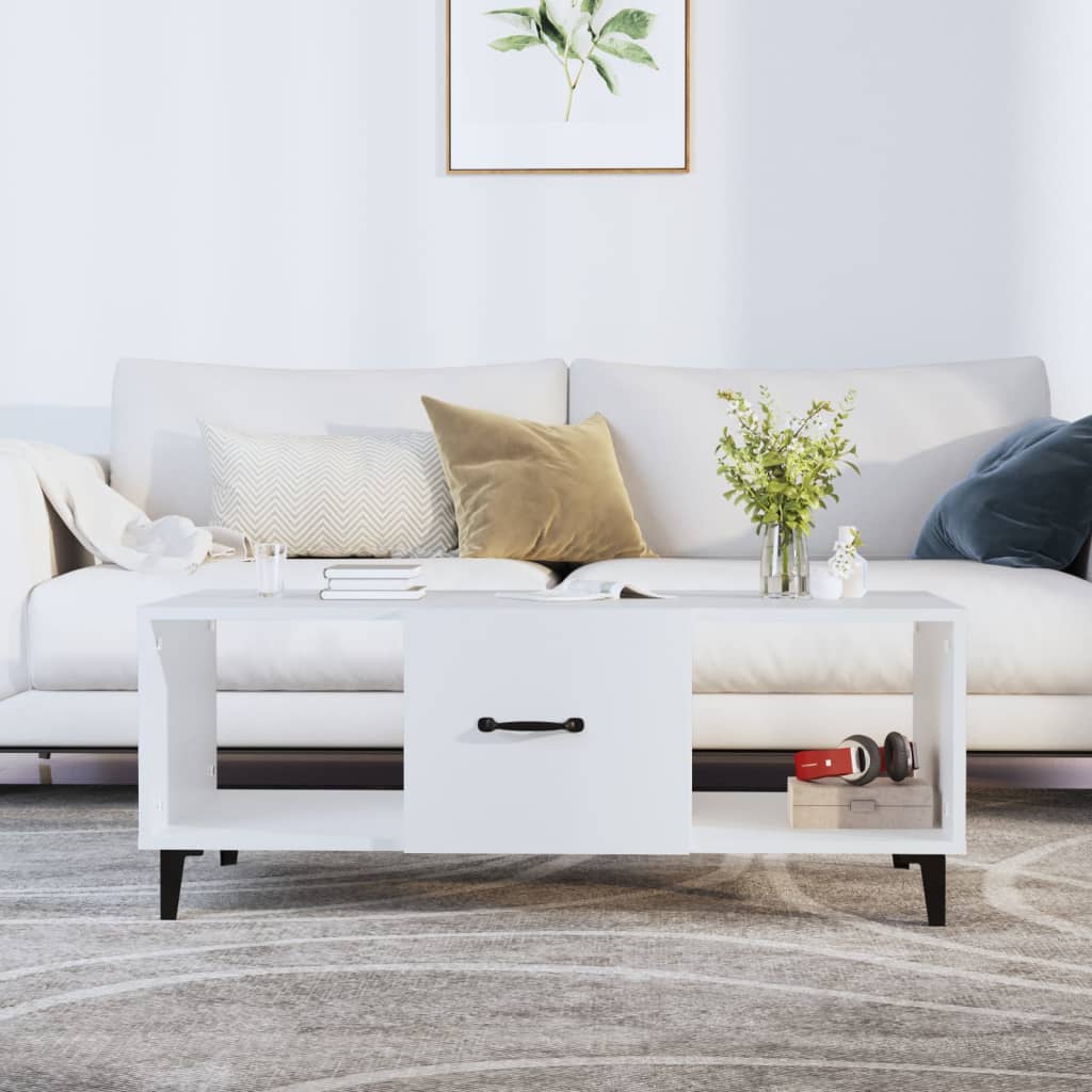 Couchtisch Weiß 102x50x40 cm Holzwerkstoff - Pazzar.ch