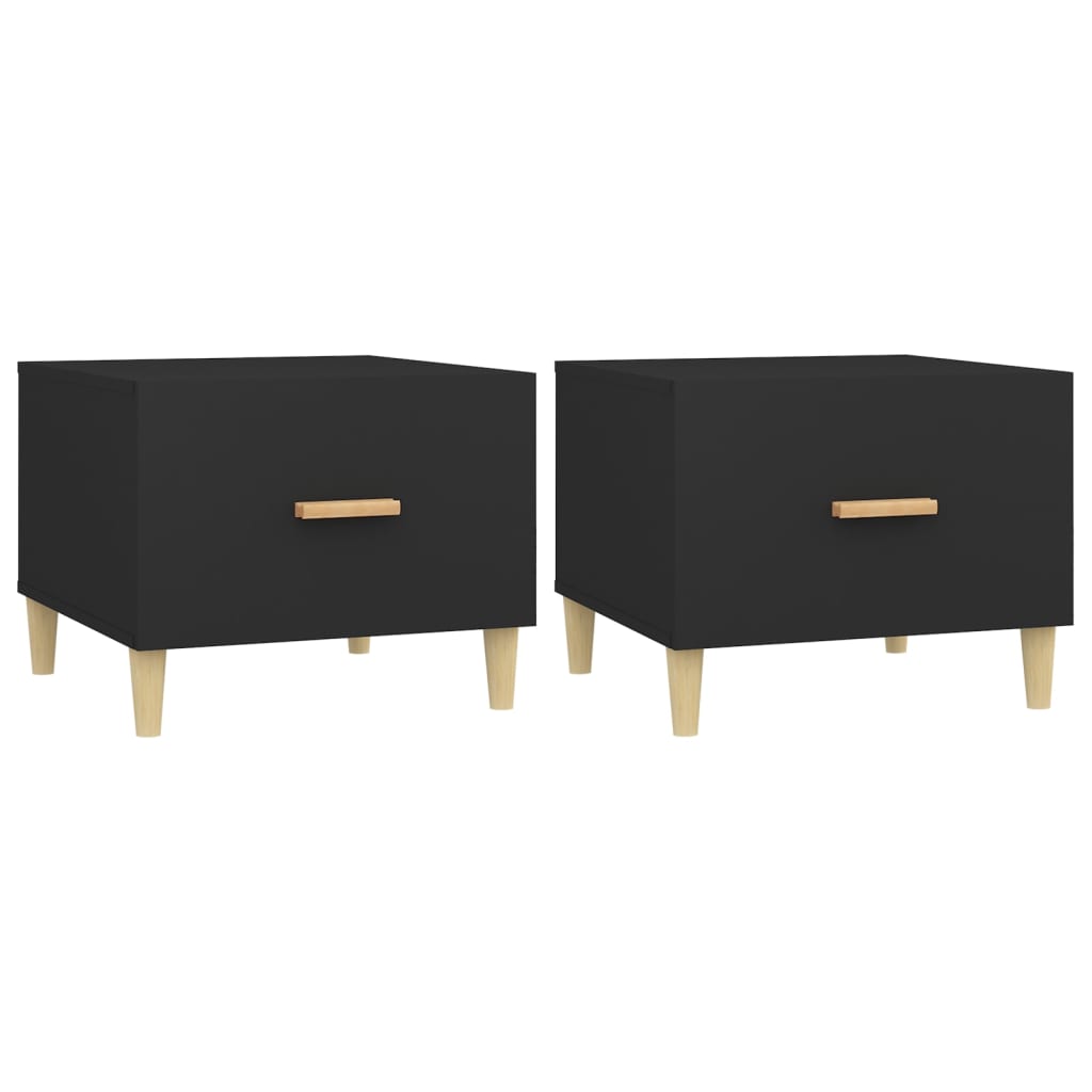 Couchtische 2 Stk. Schwarz 50x50x40 cm Holzwerkstoff - Pazzar.ch