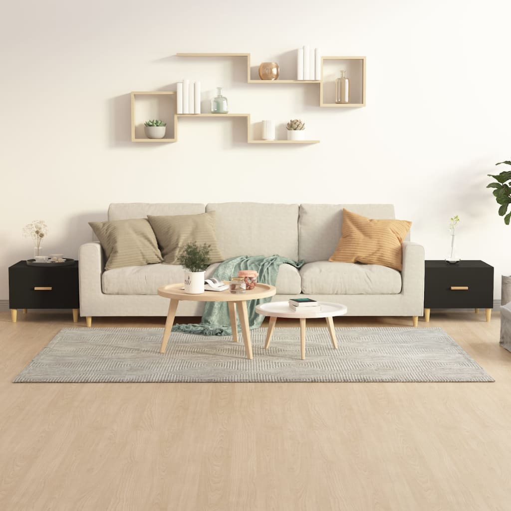 Couchtische 2 Stk. Schwarz 50x50x40 cm Holzwerkstoff - Pazzar.ch