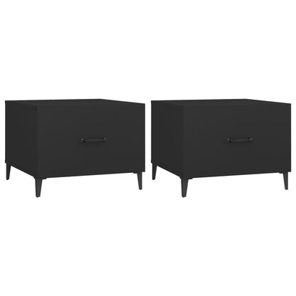 Couchtische mit Metallbeinen 2 Stk. Schwarz 50x50x40 cm - Pazzar.ch