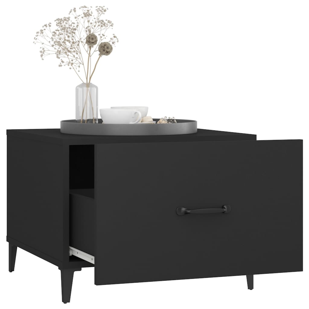 Couchtische mit Metallbeinen 2 Stk. Schwarz 50x50x40 cm