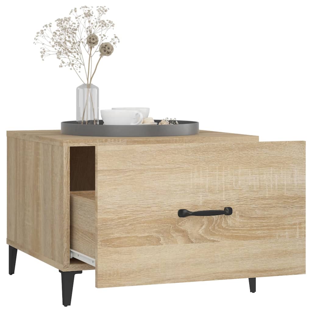Couchtisch mit Metallbeinen Sonoma-Eiche 50x50x40 cm - Pazzar.ch