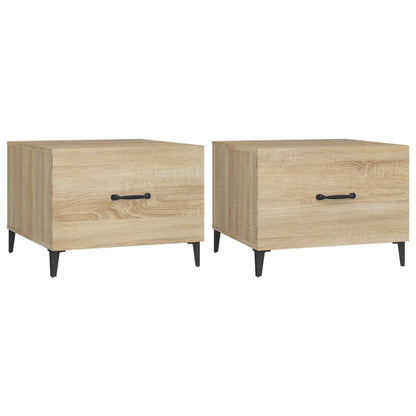 Couchtische mit Metallbeinen 2 Stk. Sonoma-Eiche 50x50x40 cm - Pazzar.ch
