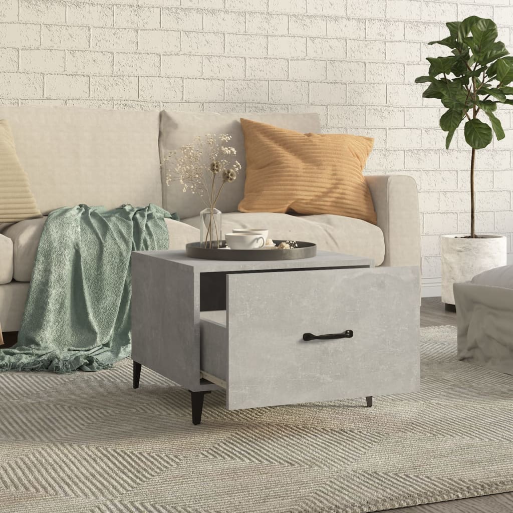 Couchtisch mit Metallbeinen Betongrau 50x50x40 cm - Pazzar.ch