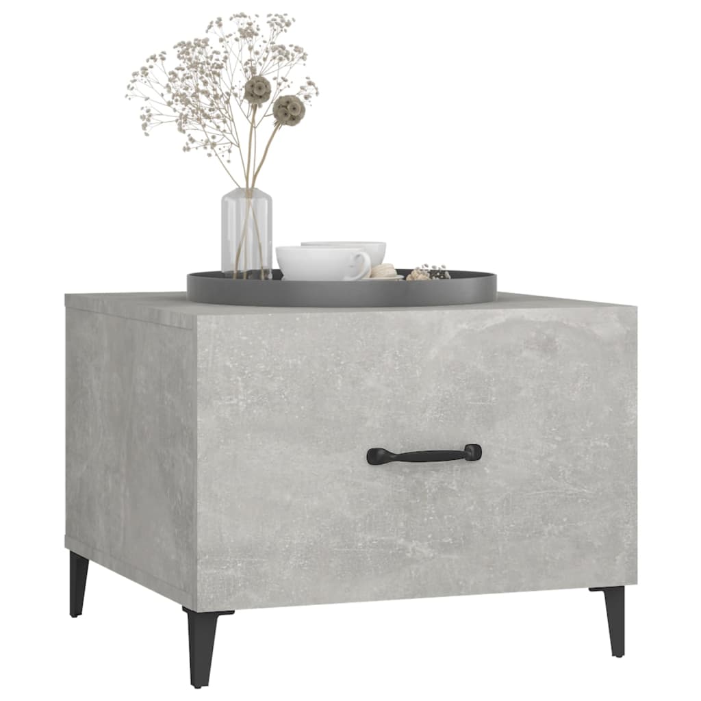 Couchtisch mit Metallbeinen Betongrau 50x50x40 cm - Pazzar.ch