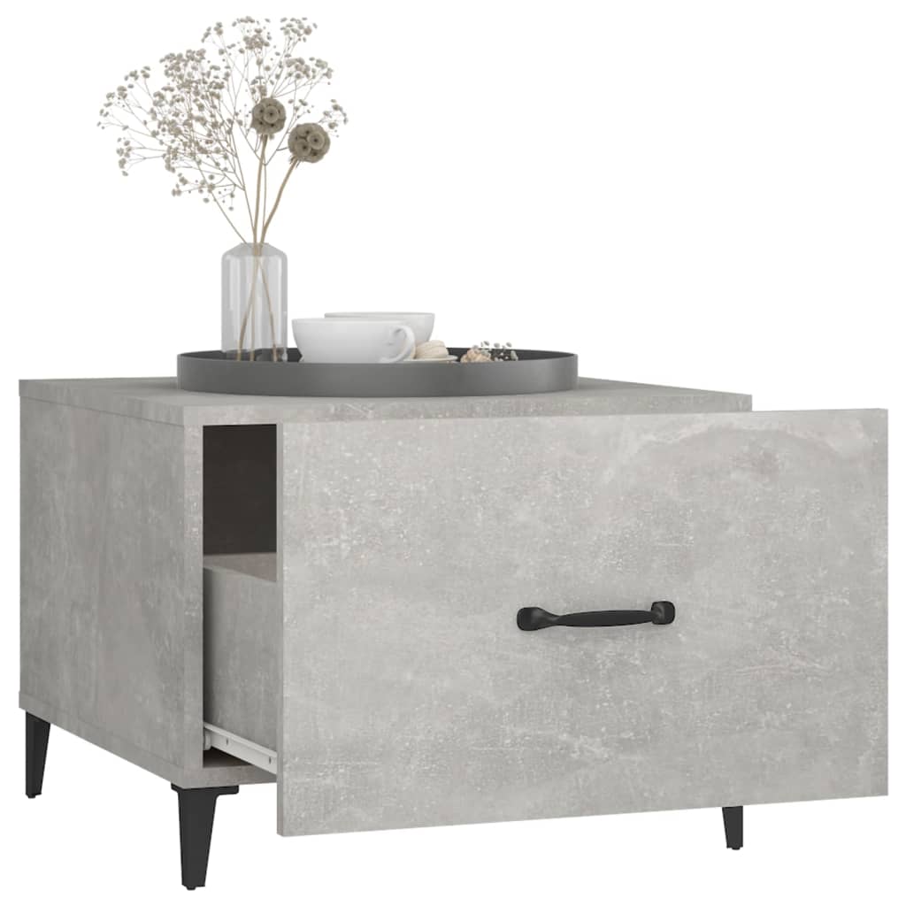 Couchtisch mit Metallbeinen Betongrau 50x50x40 cm - Pazzar.ch