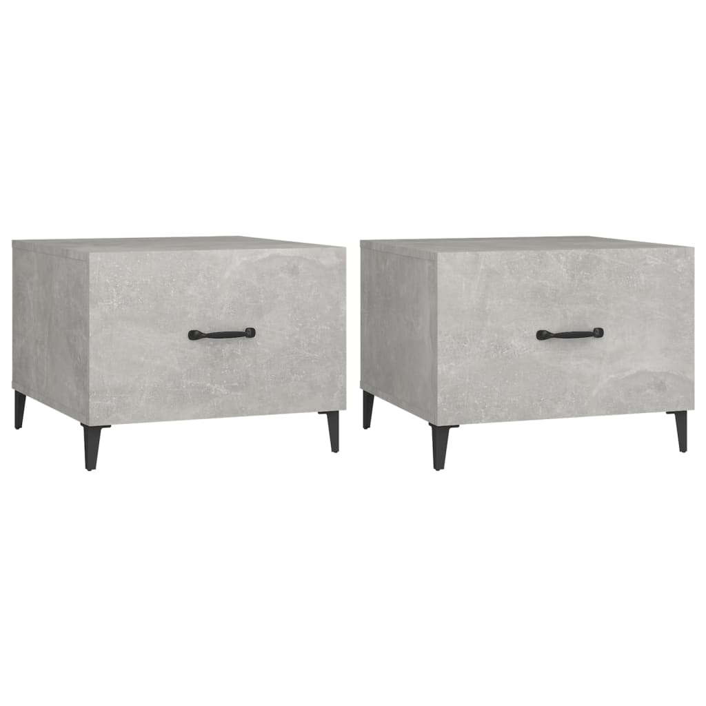 Couchtische mit Metallbeinen 2 Stk. Betongrau 50x50x40 cm - Pazzar.ch