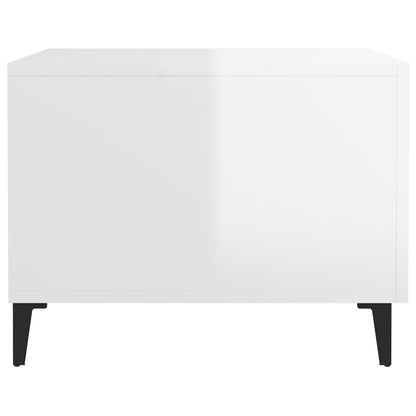 Couchtische mit Metallbeinen 2 Stk. Hochglanz-Weiß 50x50x40 cm - Pazzar.ch