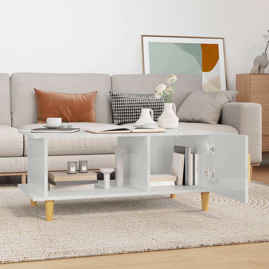 Couchtisch Hochglanz-Weiß 90x50x40 cm Holzwerkstoff - Pazzar.ch