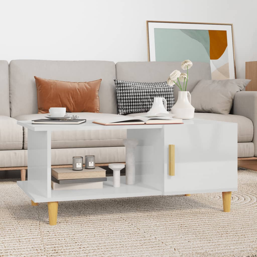 Couchtisch Hochglanz-Weiß 90x50x40 cm Holzwerkstoff - Pazzar.ch