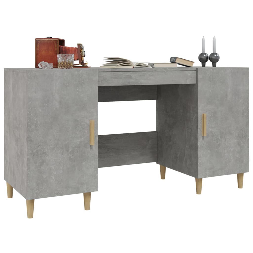 Schreibtisch Betongrau 140x50x75 cm Holzwerkstoff - Pazzar.ch