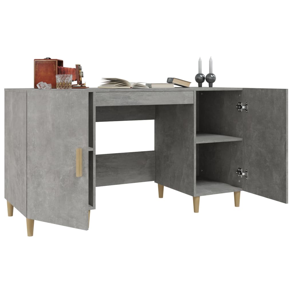 Schreibtisch Betongrau 140x50x75 cm Holzwerkstoff - Pazzar.ch