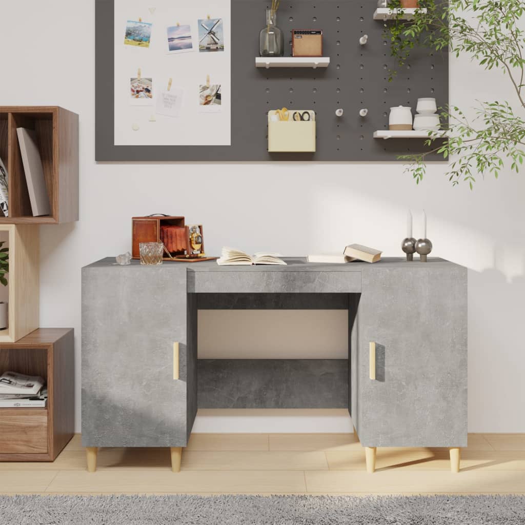 Schreibtisch Betongrau 140x50x75 cm Holzwerkstoff - Pazzar.ch