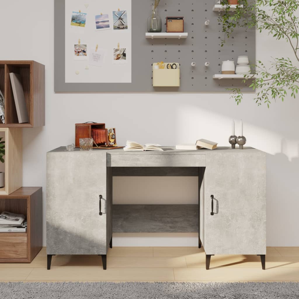 Schreibtisch Betongrau 140x50x75 cm Holzwerkstoff - Pazzar.ch