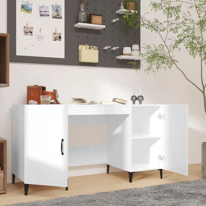 Schreibtisch Hochglanz-Weiß 140x50x75 cm Holzwerkstoff - Pazzar.ch