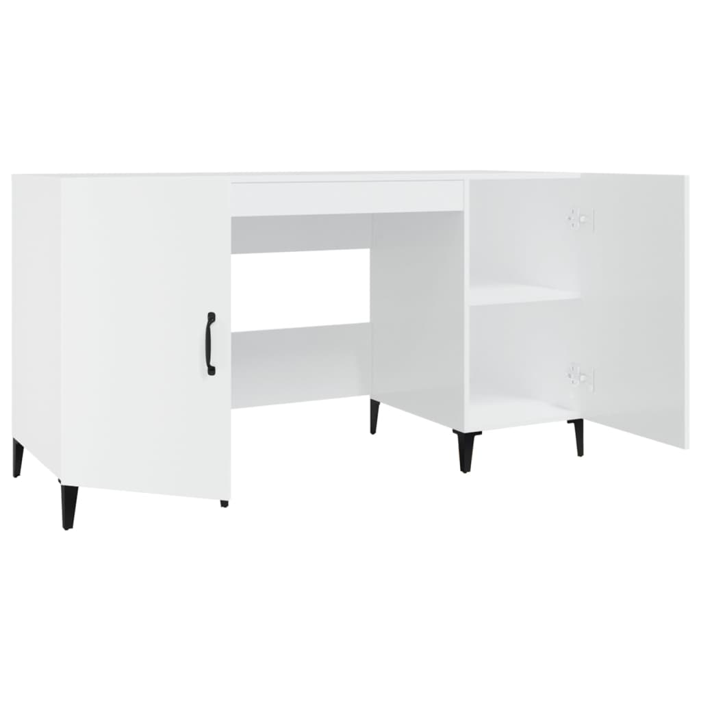 Schreibtisch Hochglanz-Weiß 140x50x75 cm Holzwerkstoff - Pazzar.ch